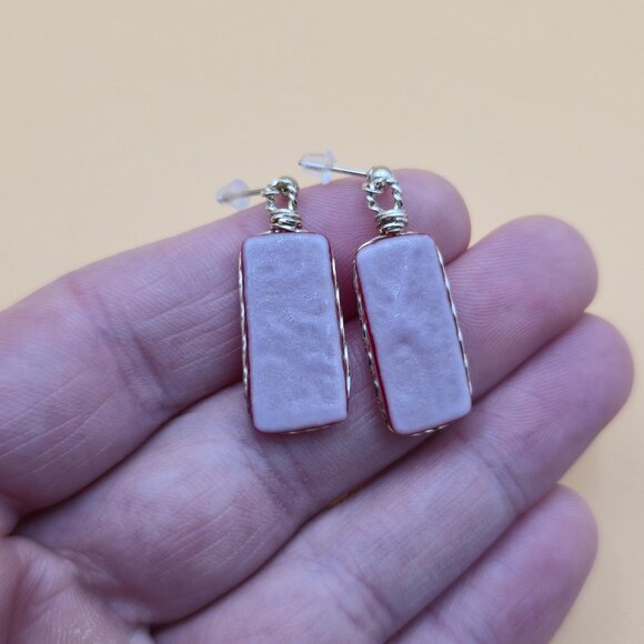 Sterling Silver Handmade Red Glass Dangle Earrings A5234 - Picture 3 of 5